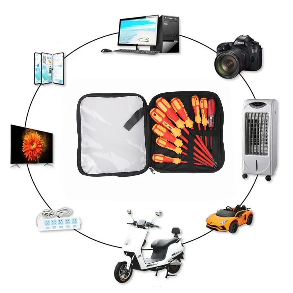 9PCS Magnetic Screwdriver Screwdriver Set Insulated Phillips Slotted Bits Electrician For Electrician Hand Tools Multifunctional