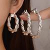 European Chunky Twist Hoop Earrings for Women: Gold or Silver, Fashionable & Versatile Luxury Ear Jewelry