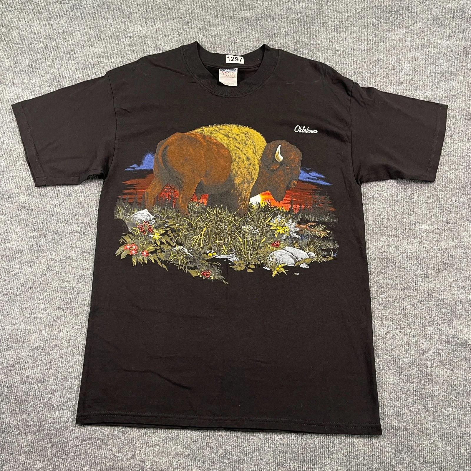 

NWOT Vintage 90s Oklahoma Bison Shirt Large 21x29 Black 3XL