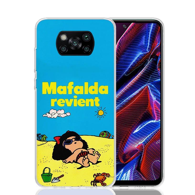 Mafalda Cartoon Case Phone Cover for Xiaomi Redmi Note 10 9 9S 8 8T 7 5 Pro Mi 12T 11T 10T 9T 12 11 Lite A3 A2 Trend Fundas Mi 1