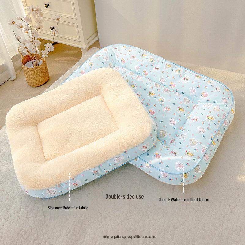 All-Season Washable Pet Sleeping Mat for Rabbits, Cats, and Dogs