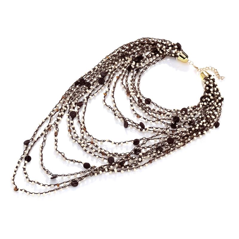 Bohemiskt Överdrivet Flerlagrat Stapelbart Handgjort Pärlhalsband För Kvinnor Fest Smyckestillbehör Gåvor