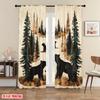 Plane Printing Popular Curtain Panels Forest Bears Versatile Polyester Fabric Without Rod All Seasons Bedroom For Decor Made Of