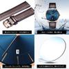 Simple Fashion Casual Business Watch Japanese Quartz Movement 40mm Dial Genuine Leather Band Unisex Band Rose Gold Case Blue Men's Ultra-thin 6.5MM