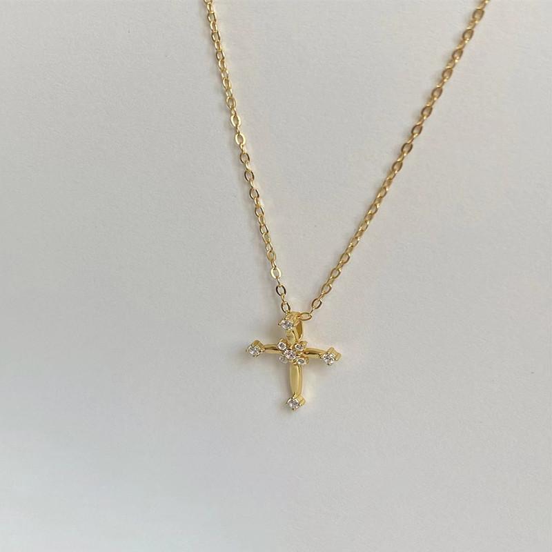 

Ожерелье из стерлингового серебра с крестом для женщин. Особый дизайн. Легкая роскошная подвеска с темпераментом. Изысканная усовершенствованная цепочка на ключицы для женщин. 925