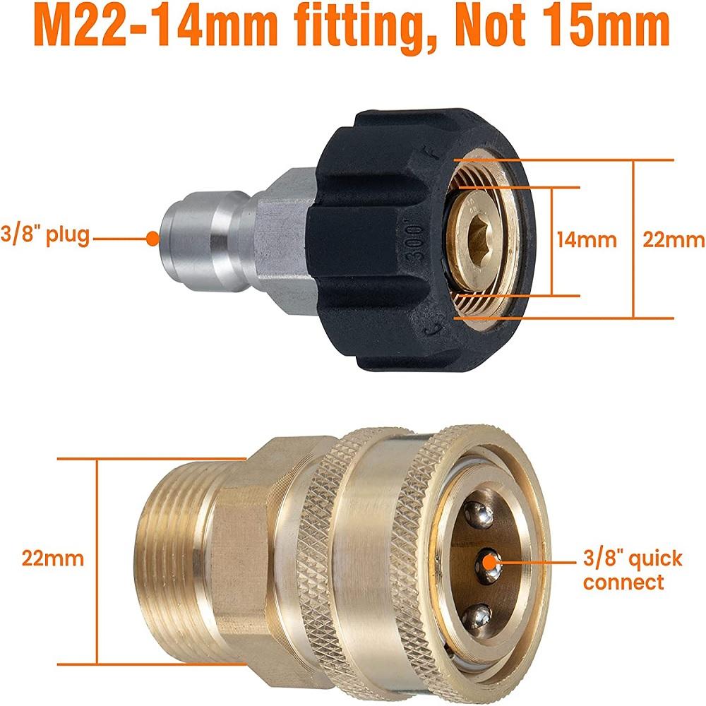 2 páry M22 14mm na 3/8" rychlospojka pro vysokotlaký čistič