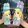 1PC Vintage Blonde Girl Cartoon Print 750ml Color Plastic Sports Water Bottle Leakproof Flip Straw Lid Suitable for Sports Office Home Use