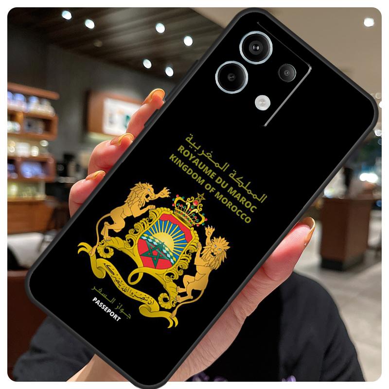 Morocco Flag Coat Of Arms Symbol Case For Xiaomi Redmi Note 13 12 9 10 11 14 15 Pro Plus Cover For Redmi 14C 10C 12C 13C 15 C