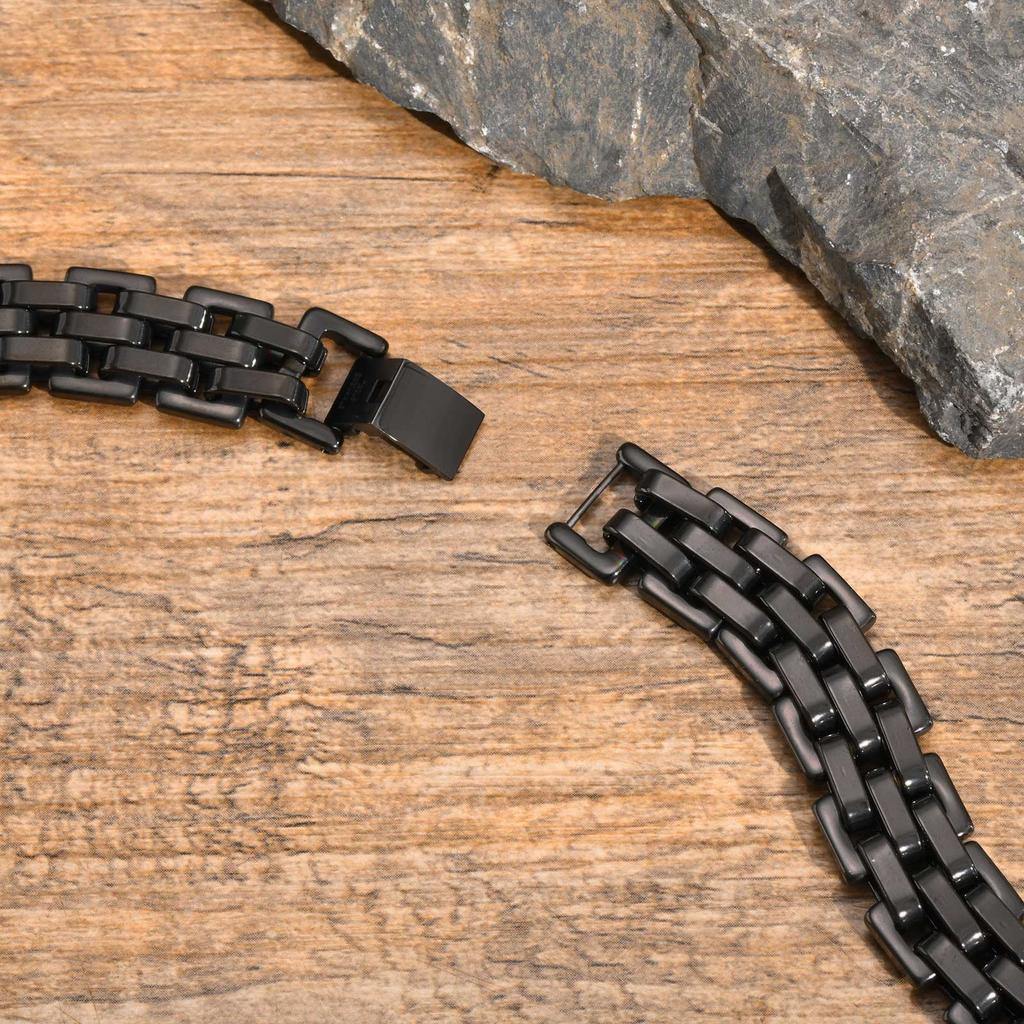 Chunky Stainless Steel Bracelets for Men,13MM Waterproof Chain Links Wristband,Trendy Punk Jewelry Gifts