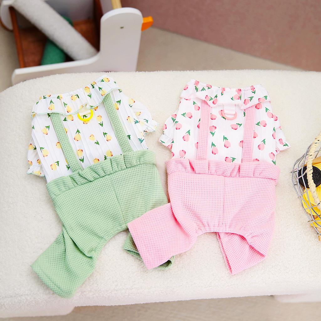 Pet Dog Four-legged Pants Pet Dog Home Clothes Pet Dog Clothes Spring and Summer New 24 Floral Four-legged Pants
