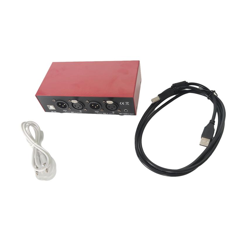 USB Dual gemischter Ausgang Phantomspeisung 48V für Kondensatormikrofone Aufnahmegeräte Standard