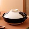 Japanse Keramische Kleipot: Multi-Use Stoofpot, Rijstkoker, Gas- en Inductiekookplaat - Kleine Maat Steen en Platte Pan voor Soepen.