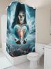 Mystical Woman Heart-Shaped Earth Shower Curtain - Waterproof, Mildew-Resistant, Machine Washable For Fantasy Bathroom Decor