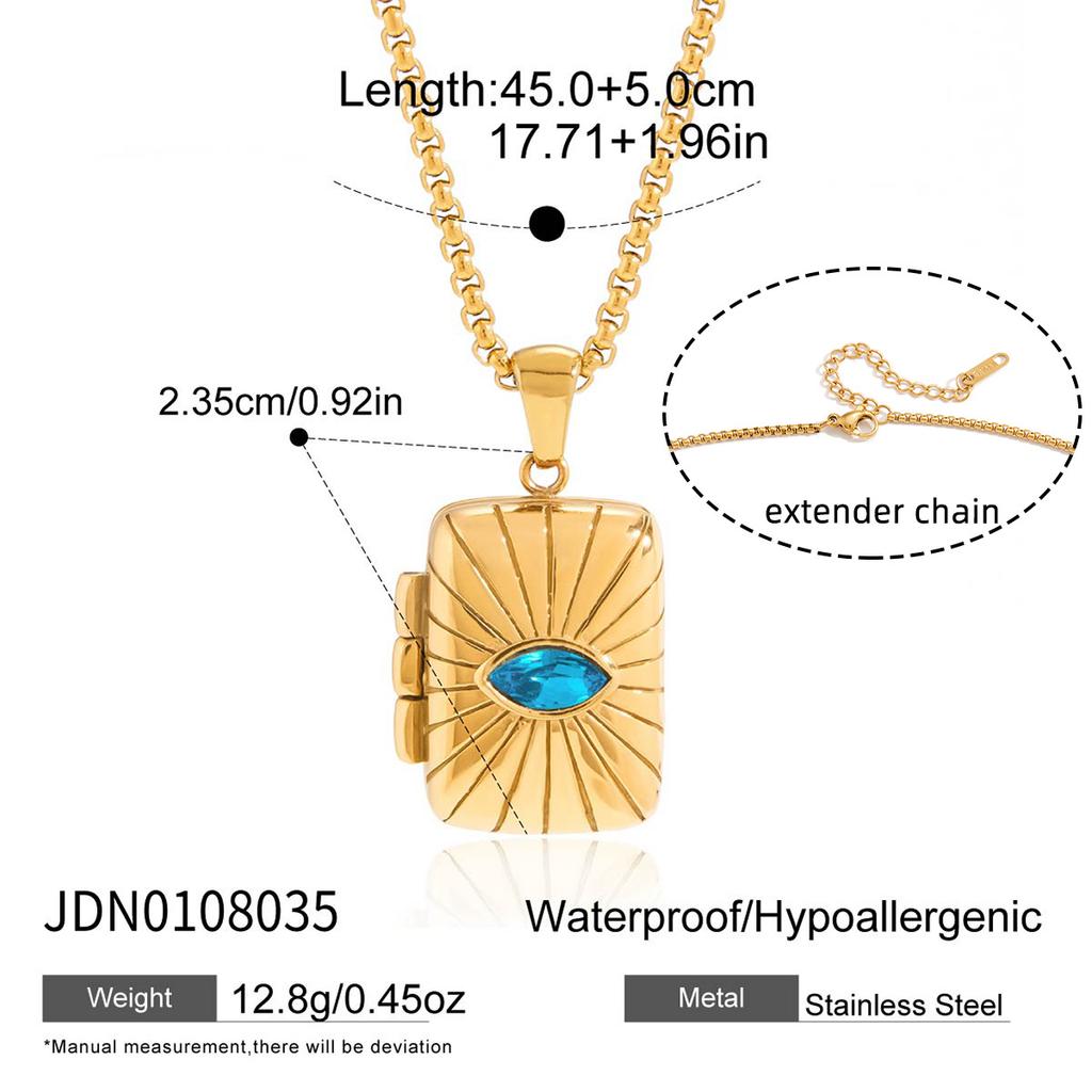 Stainless Steel Photo Box Necklace Light Luxury Niche Clavicle Chain Valentine's Day Titanium Steel Ring Jewelry