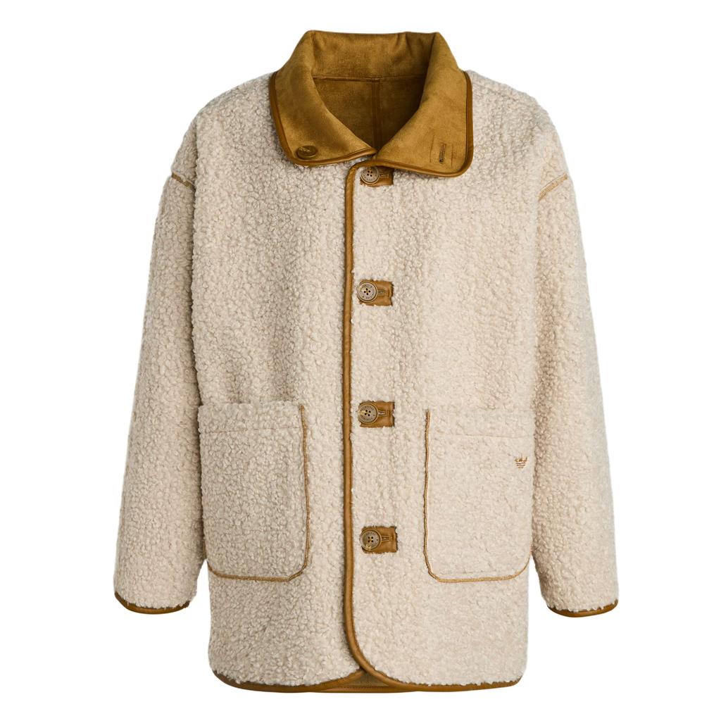 adidas Originals FW25 Crafted Jacket New Year Reversible Lamb Fleece Sports Loose Mid-Length Long Sleeve Jacket Women Jackets KT-3145