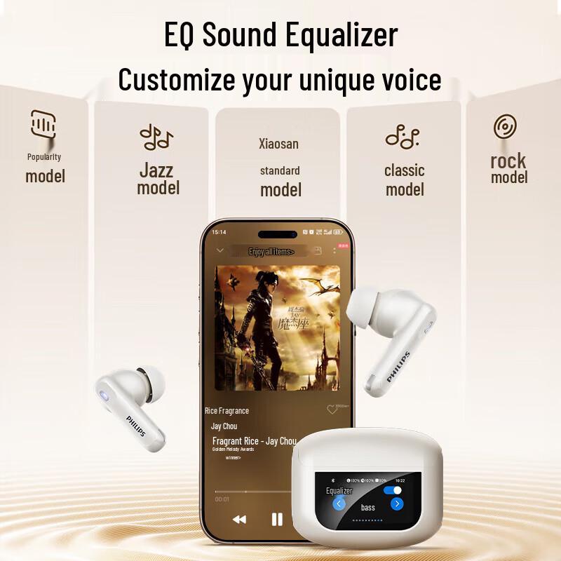 Philips TAT3020 Wireless Noise-Cancelling Earbuds