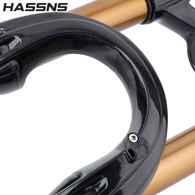 Furcă cu suspensie pe aer pentru bicicletă montană HASSNS cu reglaj de amortizare pentru roți de 26/27.5/29 inch