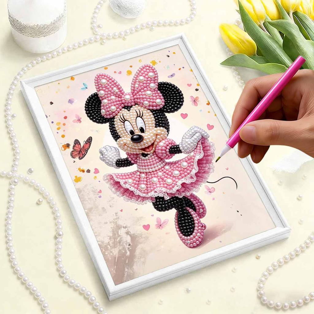 Disney Pearl Painting Minnie Art Pearl Painting Set Pearl Art Painting Wall Decor Handmade Gift Home or Office Decor