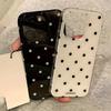 Minimalist Black and White Polka Dots Phone Case For iPhone 17 16 15 14 13 12 11 Pro MAX XR XSMAX 7 8 Plus Y2K Shockproof Cover
