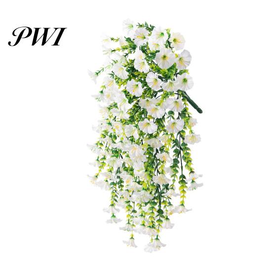 Easy-care Artificial Flowers 2 Pcs Hanging Petunia UV Resistant Faux Year-round Decorations Reusable Simulated Petunias for Outdoors Festive