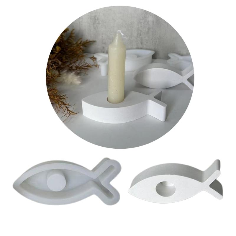 Candle Stick Holder Silicone Mold 3D Fish Resin Mold Candle Holder Silicone Resin Mold Cute Silicone Candle Holder Mold