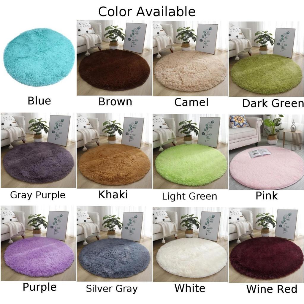 1*- Small Round Carpet Non Slip Floor Rugs Mat Soft Shaggy Area-Rugs 40/60/80cm