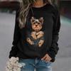 Large-sized Women's Pullover Christmas Sweatshirt Plaid Cat Casual Sportswear Festival Round Neck Long Sleeve Top Micro-elastic Fall & Winte