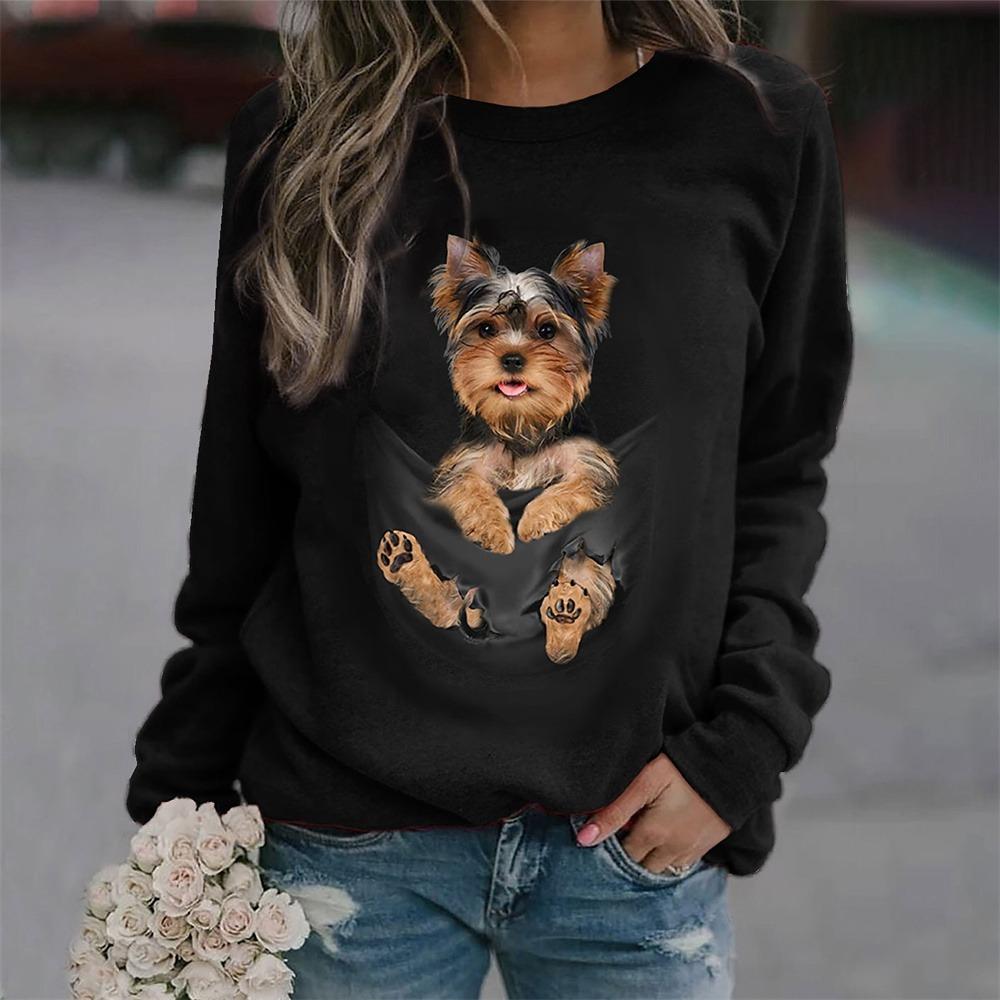 Large-sized Women's Pullover Christmas Sweatshirt Plaid Cat Casual Sportswear Festival Round Neck Long Sleeve Top Micro-elastic Fall & Winte