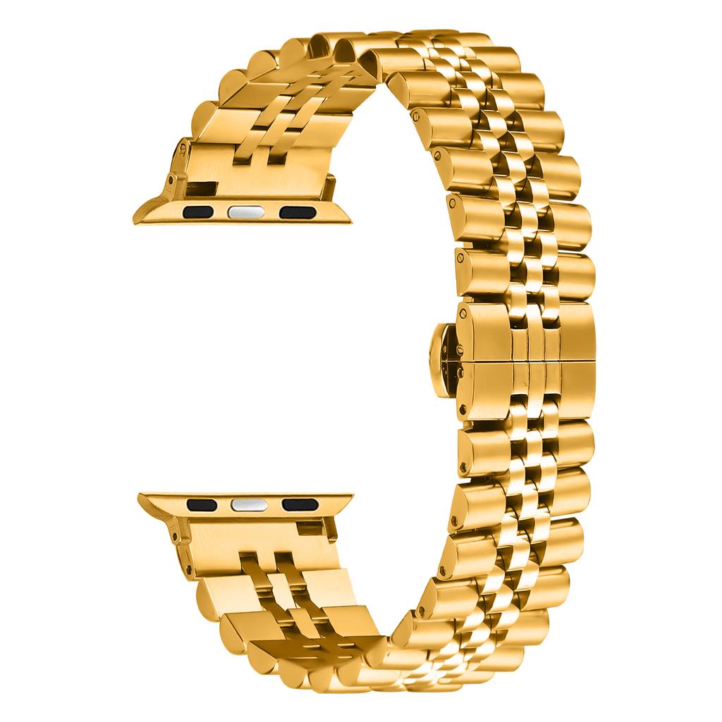 Metal Watch Band for Apple Watch Series 10 9 8 7 SE 6 5 4 3 2 1 42mm 41mm 40mm 38mm Replacement Strap with Butterfly Clasp