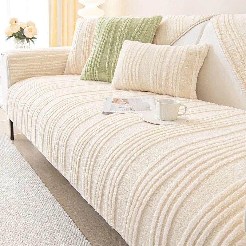 Молочный бархатный висячий противоскользящий коврик для дивана, кремовый, ветрозащитный, пылезащитный чехол для подушки, зимний плюшевый чехол для дивана, ткань, полотенце 70x70cm
