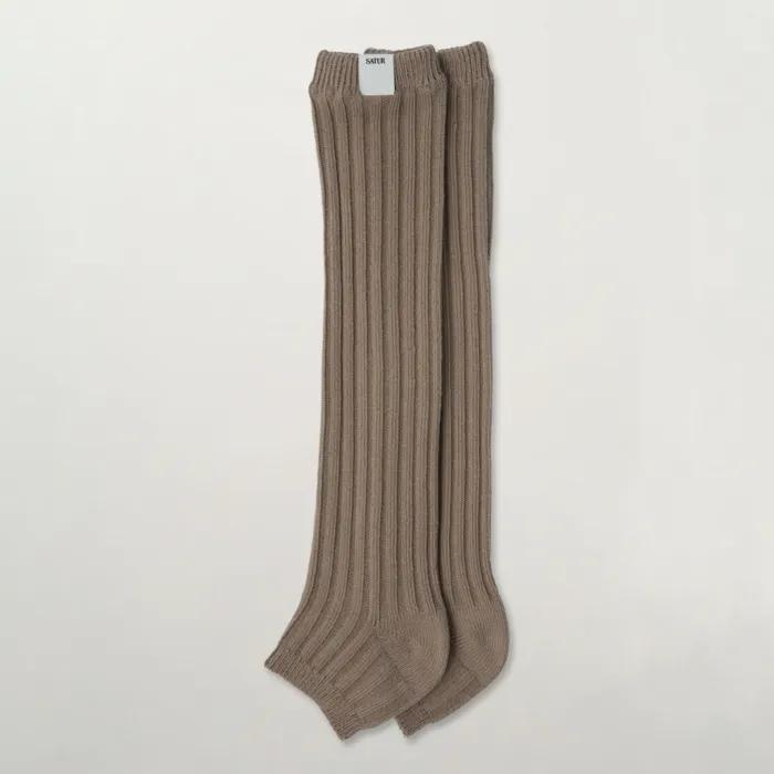 (W) Basic Leg Warmer Brown