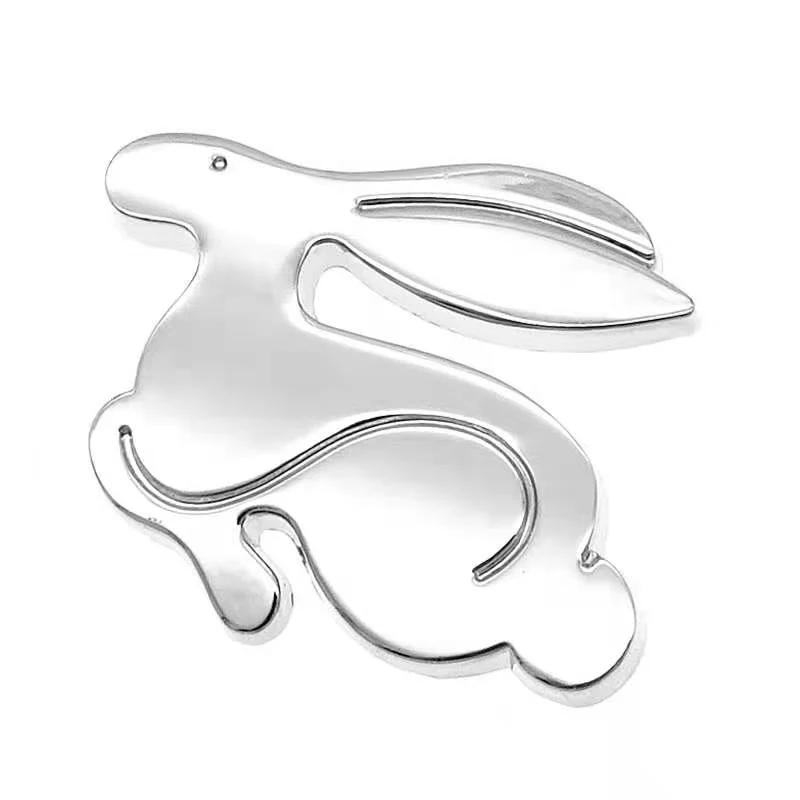 

1Pc Universal Cartoons Rabbit Car Styling Decal for Jetta Golf 3D Metal Running Rabbit Emblem Rear Trunk Badge срібний