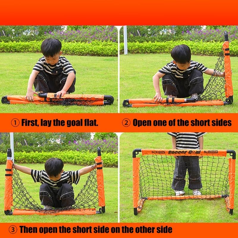 Foldable Soccer Net Kids Soccer Goals Easy To Install Soccer Goal Training Equipment for Youth Game Sports