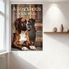 Rustic Boxer Dog Wooden Door Rules Metal Tin Sign, Dog Breed Health Wall Plaque, Home Decor for Kitchen Living Room Bar, Pet Fam