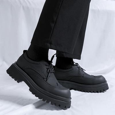Mode Modische Britischen stil herren leder schuhe Klassische schwarz vielseitig stil Freizeit Hochzeit Party Dicke Sohle Erhöhten Schuhe