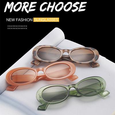 Vente Chaude Lunettes à Monture Ovale pour Femmes Rétro Blain Lunettes de Soleil Noir Brillant Charnière Métallique