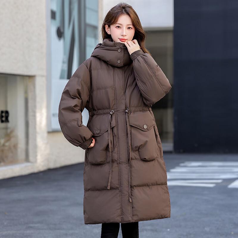 

Fengmao Women s Korean Style Hooded Mid-Length Winter Down Jacket FMMLY8502 S