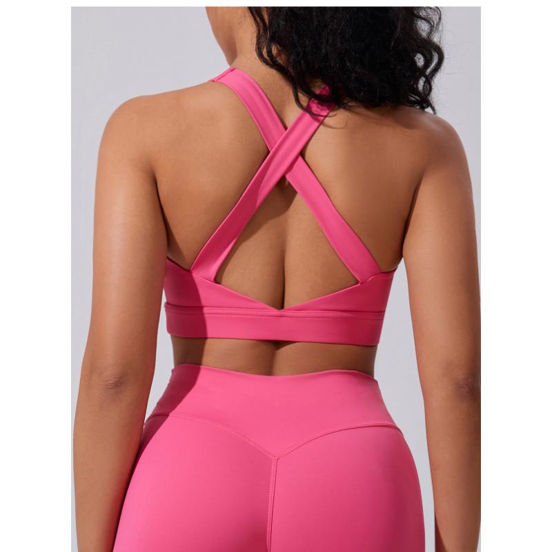 Women's High Impact Buttery Soft Sports Bra High Stretch Shockproof Racerback Yoga Tank Top Gym Running Fitness Athletic Underwear