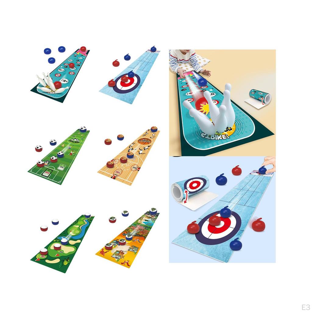 Kids Bowling Set Outdoor Game Early Development Mini Tabletop Shuffleboard Table for Party