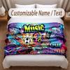 Music General Theme Soft Blanket Personalized Custom Name Text Print Warm Blanket Home Sofa Bedroom Decor