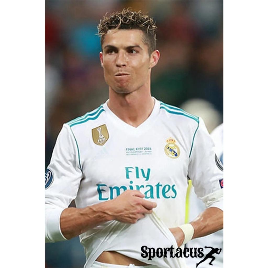 Real Madrid Kyiv 2018 Ronaldo ジャージ Real Madrid 2018 Final Kyiv White Retro Football Jersey