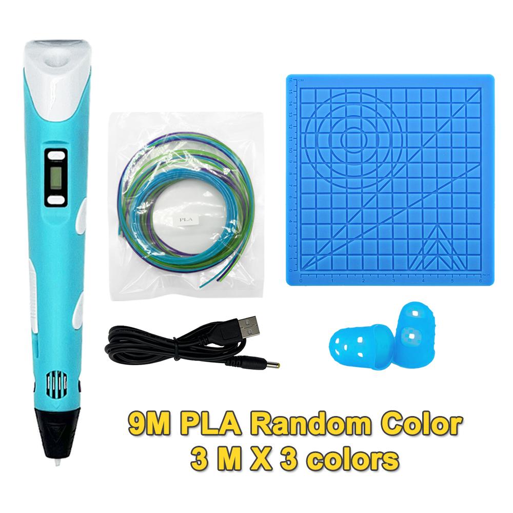 USB 3D Printing Pen DIY Drawing 9M PLA Filament Three-dimensional Graffiti Toys Art Tools For Kids Birthday Christmas Day Gift