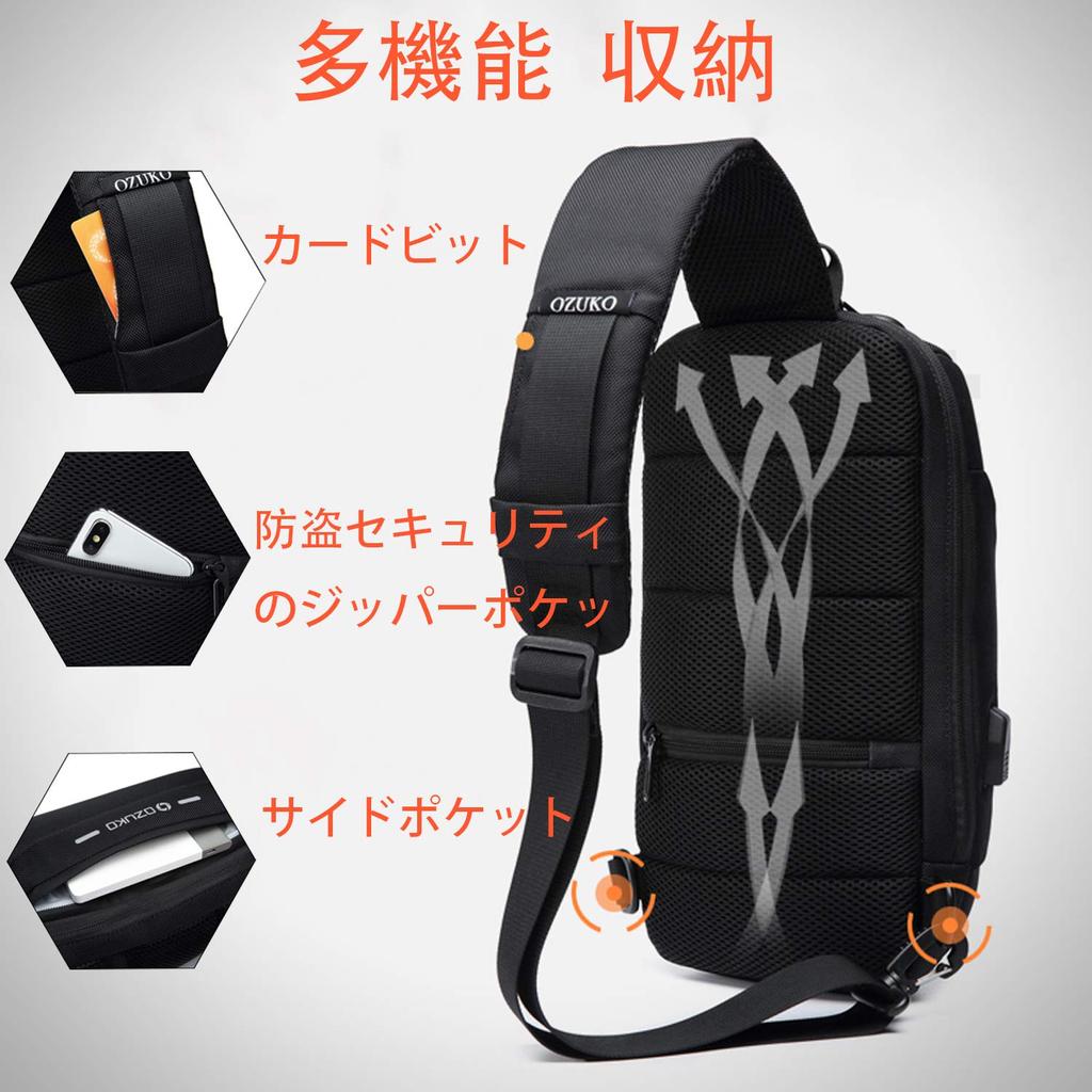 Yanmo Crossbody Bag with USB Charging Waterproof and Fits a iPad Men's Port, Anti-Theft, 9.7-inch (Black)