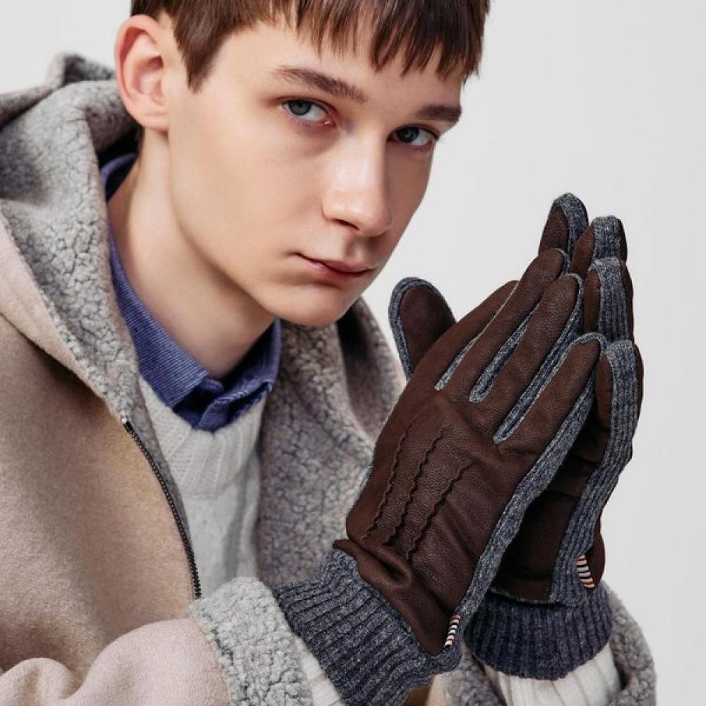 Daks Коричневые замшевые перчатки из козьей кожи Dcgv3f172w2 Single option