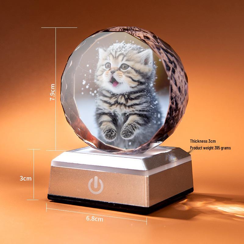 3D Crystal Engraved Photo Ornaments for Couples - Creative Festival Gifts