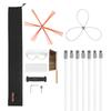 VEVOR Chimney Sweep Kit, 7m Maximum Extendable Length Chimney Brush, Chimney Cleaner Sweeper with Dual Brush Heads, Brush & Goggles