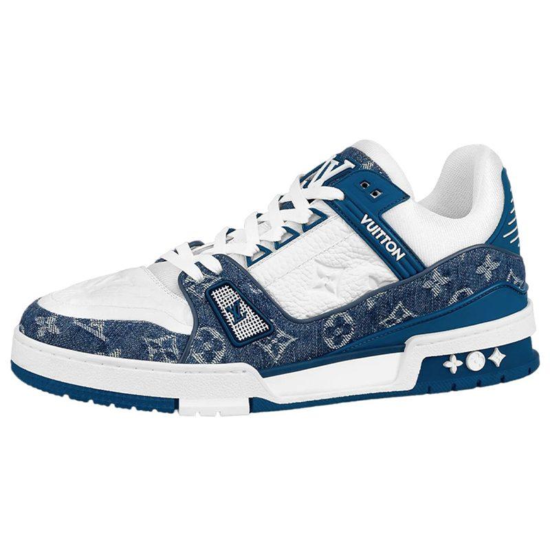Louis Vuitton Trainer Low Top Skateboard Shoes Men's Sea Blue 1A9JGN( )