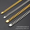 Unisex European & American Style Stainless Steel Cuban Link Chain Necklace with Day-Character Pendant, 6/8/10/12mm Wide.