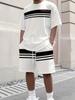 2025 Neues Sport-Set für Herren Los Angeles Print Kurzarm-T-Shirt Lässiges Sport-Set Streetwear Shorts Zweiteiliges Herren-Set
