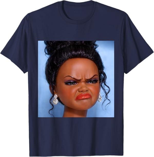 Angry Disgusted Black Doll Face Meme T-Shirt S разноцветный